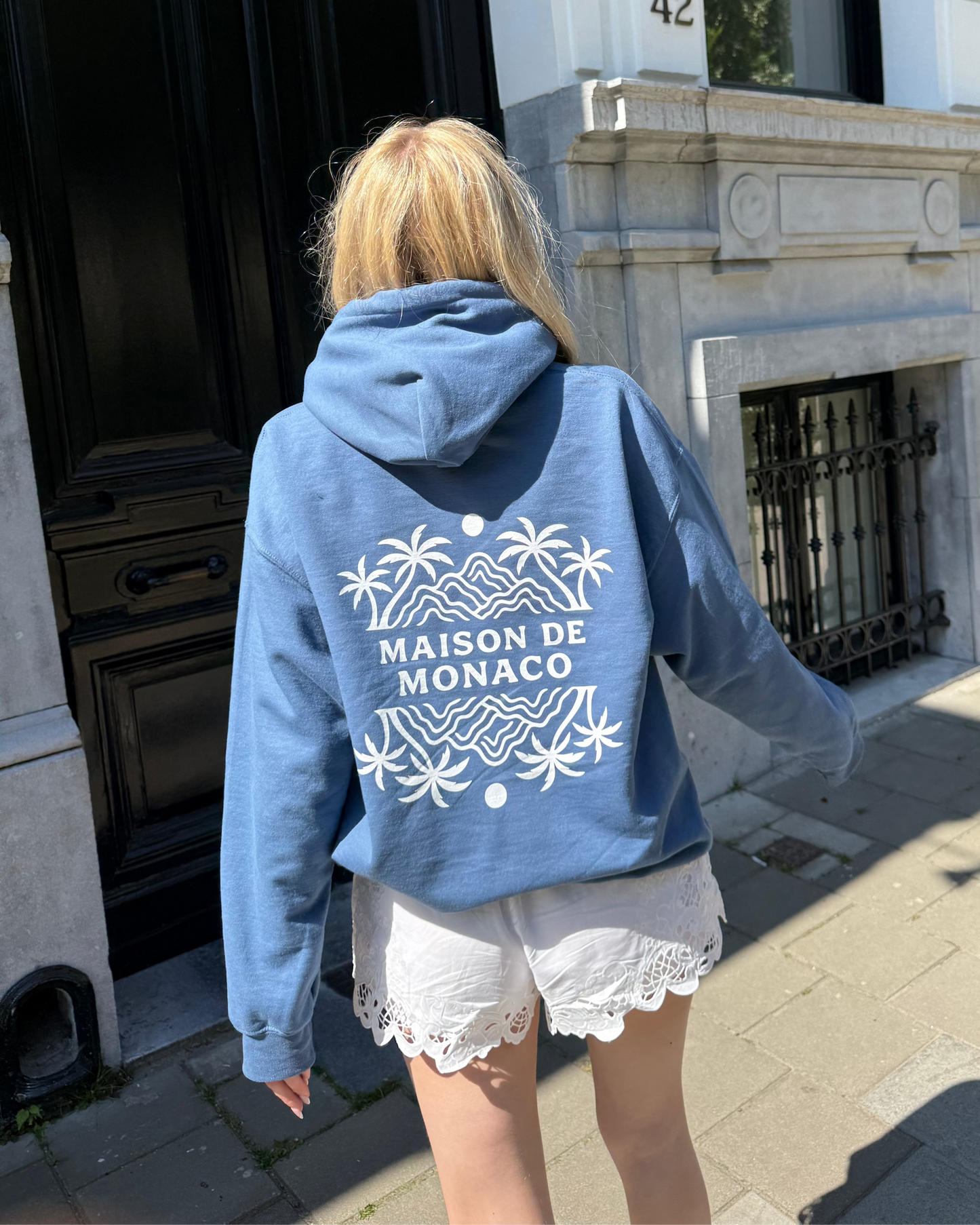 Sweat à capuche La Riviera Bleu