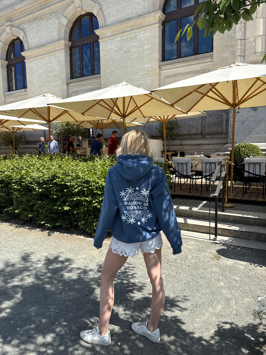 Sweat à capuche La Riviera Bleu