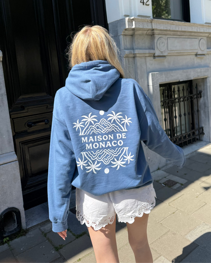 Sweat à capuche La Riviera Bleu