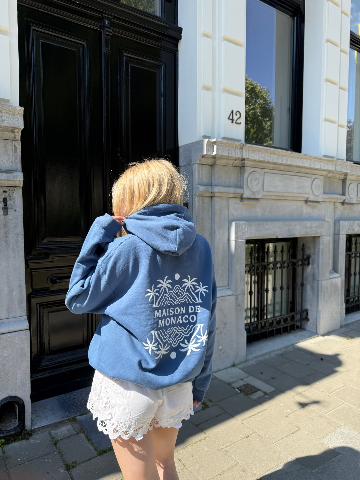 Sweat à capuche La Riviera Bleu