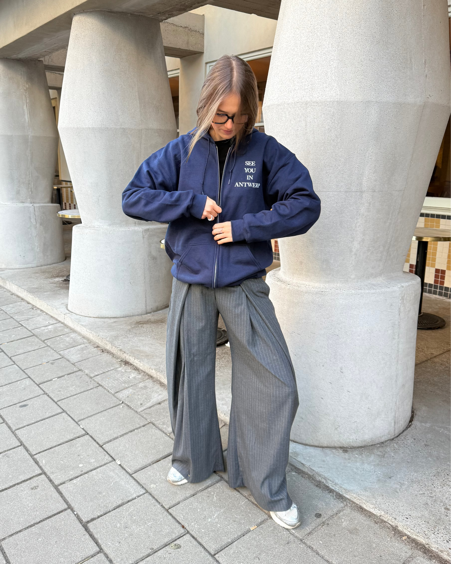 The "See you in Antwerp" zip-up hoodie