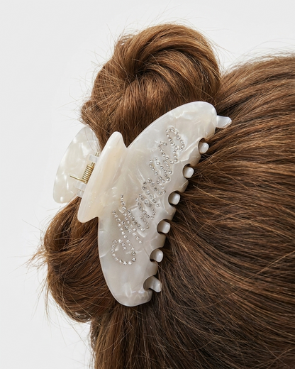 Hair clips pink/white